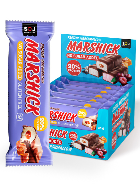 PROTEIN MARSHICK с соленой карамелью в молочном шоколаде без сахара, 30 г