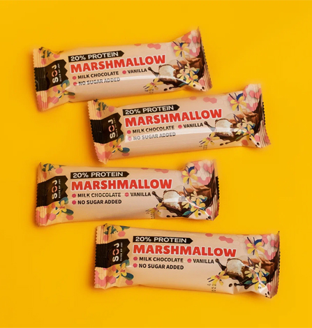 Батончик Marshmallow протеиновый с ароматом ванили в мол.шоколаде без доб.сахара 30г