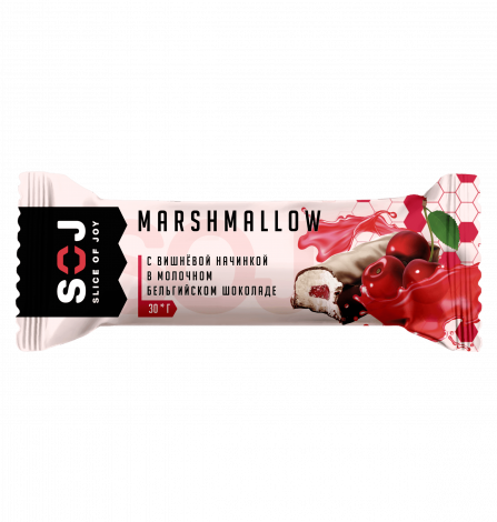 Marshmallow с вишневой начинкой в молочном шоколаде, 30г