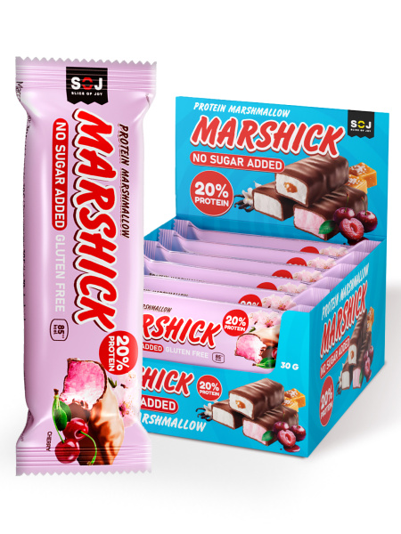 PROTEIN MARSHICK с вишней в молочном шоколаде без сахара, 30 г