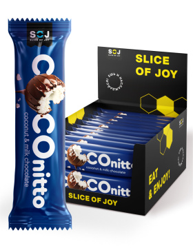 Кокосовый батончик "COCONITTO" с ванильно-сливочным вкусом в шоколаде 40г