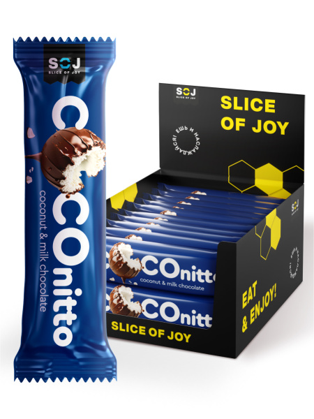 Кокосовый батончик "COCONITTO" с ванильно-сливочным вкусом в шоколаде 40г
