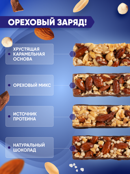 Ассорти ореховых батончиков NUT BAR