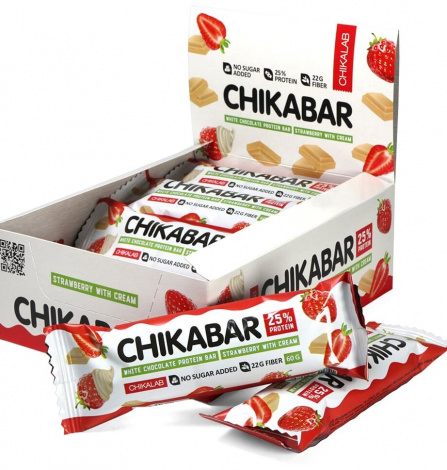 Протеиновый батончик Chikalab-Chika Layers клубника со сливками