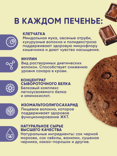 Печенье "Prote!n Cookie" без добавления сахара брауни и шоколад