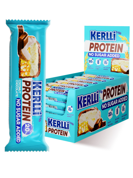 Батончик злаковый «KERLLI» с протеином и кокосом без добавления сахара