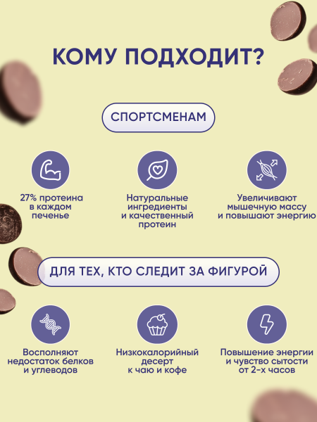 Печенье "Prote!n Cookie" без добавления сахара брауни и шоколад