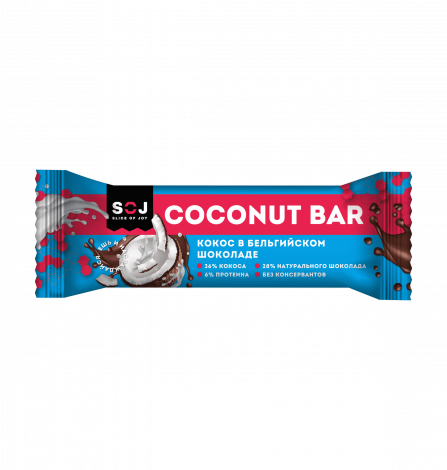 Кокосовый батончик "COCONUT BAR" с ванильно-сливочным вкусом в шоколаде 40г