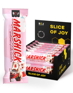 Marshick с клубничной начинкой в молочном шоколаде, 30 г