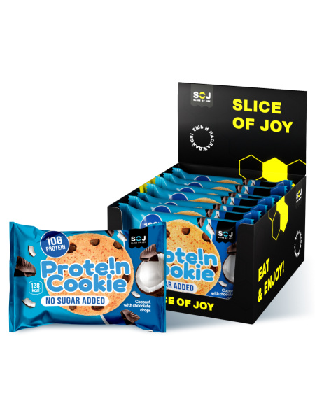 Печенье "Prote!n Cookie" без добавления сахара со вкусом кокос с кусочками шоколада