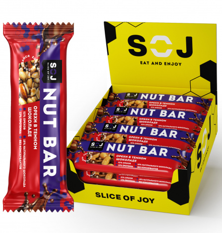 Ореховый батончик "NUT BAR" со вкусом айриш-крим в горьком шоколаде 40г