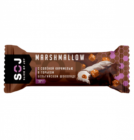 Батончик Marshmallow c соленой карамелью в темном шоколаде
