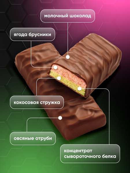 Протеиновый батончик Protein SOJ со вкусом малина-фисташка 50 г.