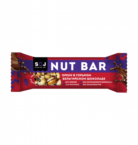 Ореховый батончик "NUT BAR" со вкусом айриш-крим в горьком шоколаде 40г