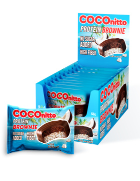 Двухслойный протеиновый брауни с кокосом "COCOnitto Brownie" 50г