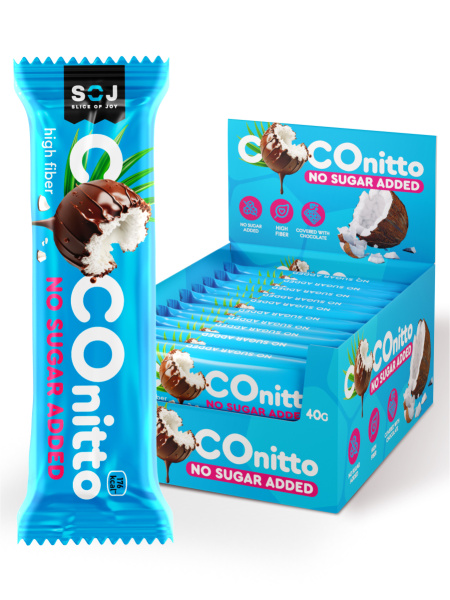 Кокосовый батончик «COCOnitto» с ванильно-сливочным вкусом без добавления сахара 40г 